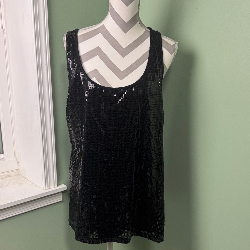 Lane Bryant Black Sequin Tank Top 22/24